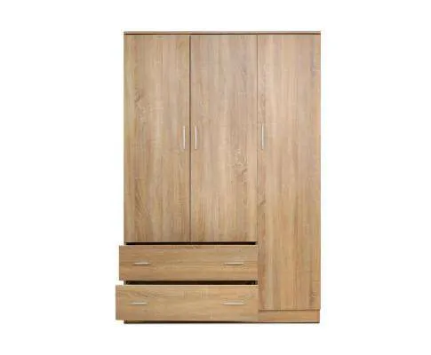 Wardrobe Bedroom Clothes Closet 3 Doors Storage Cabinet Organiser Armoire