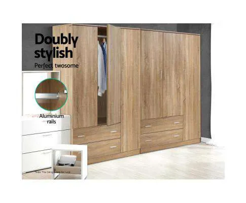 Wardrobe Bedroom Clothes Closet 3 Doors Storage Cabinet Organiser Armoire