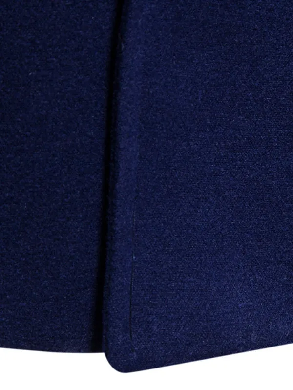 Warm Turndown Collar Double Breasted Woolen Dust Coat for Men 1486