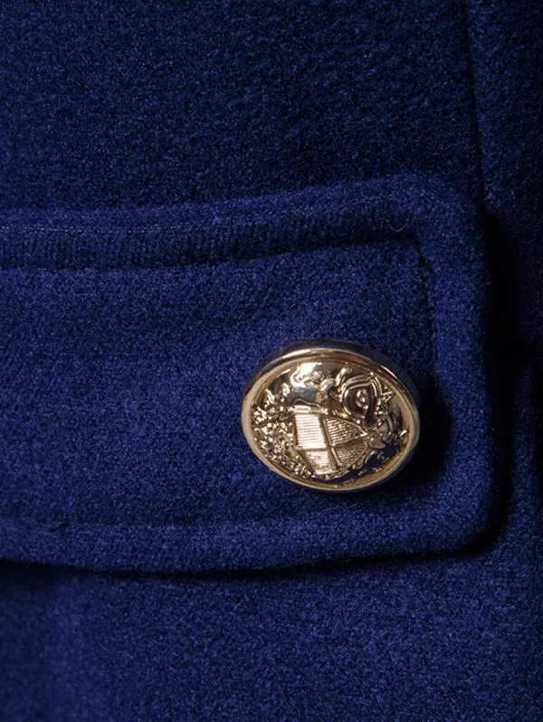 Warm Turndown Collar Double Breasted Woolen Dust Coat for Men 1486