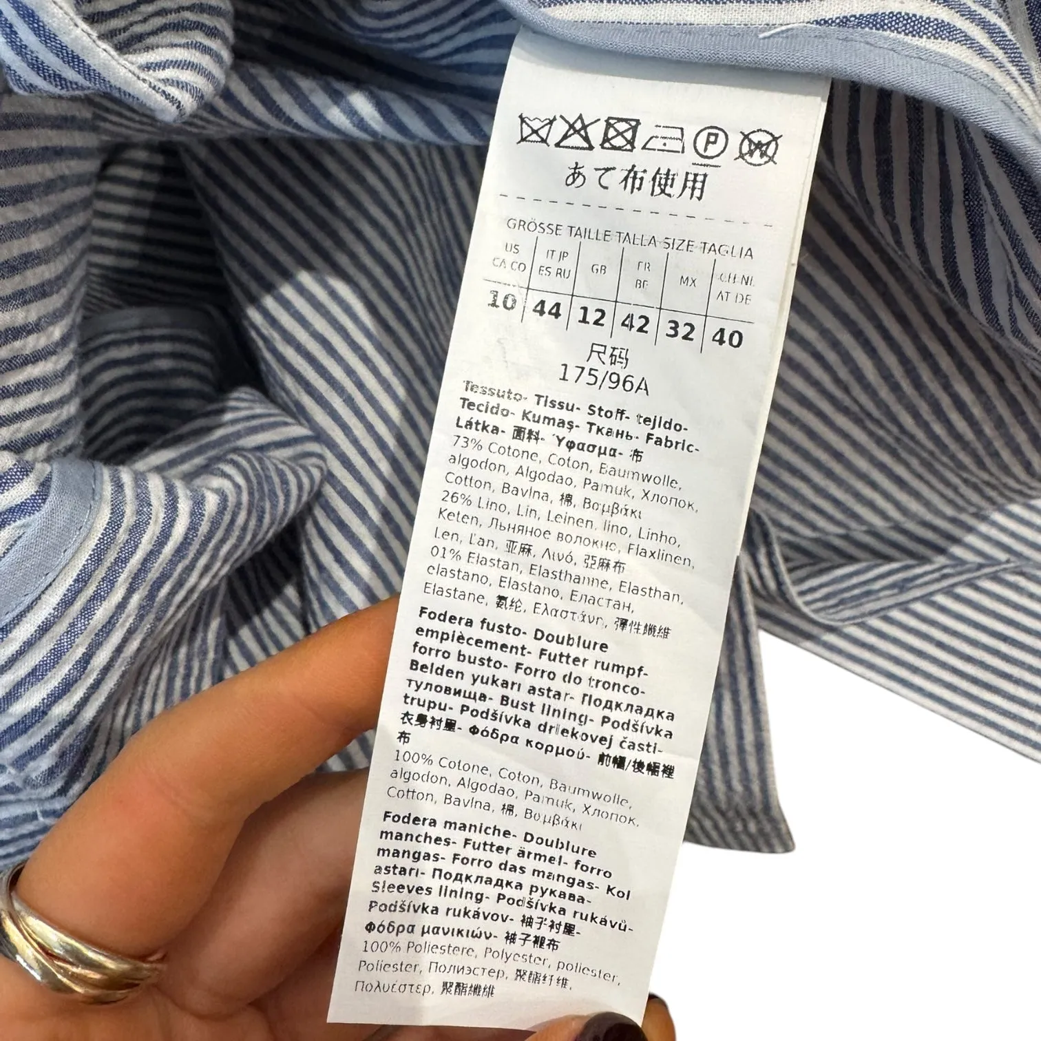 Weekend Max Mara 'Aletta' Blue and White Stripe Blazer - 12 - NEW