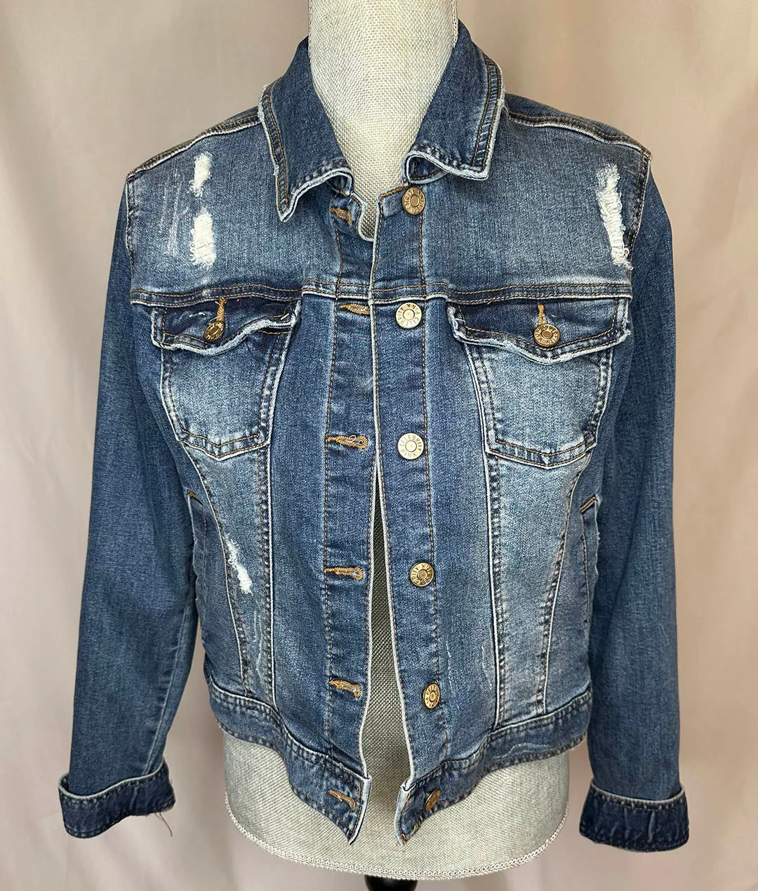White Fringe "Made in America" Womens Denim Jacket