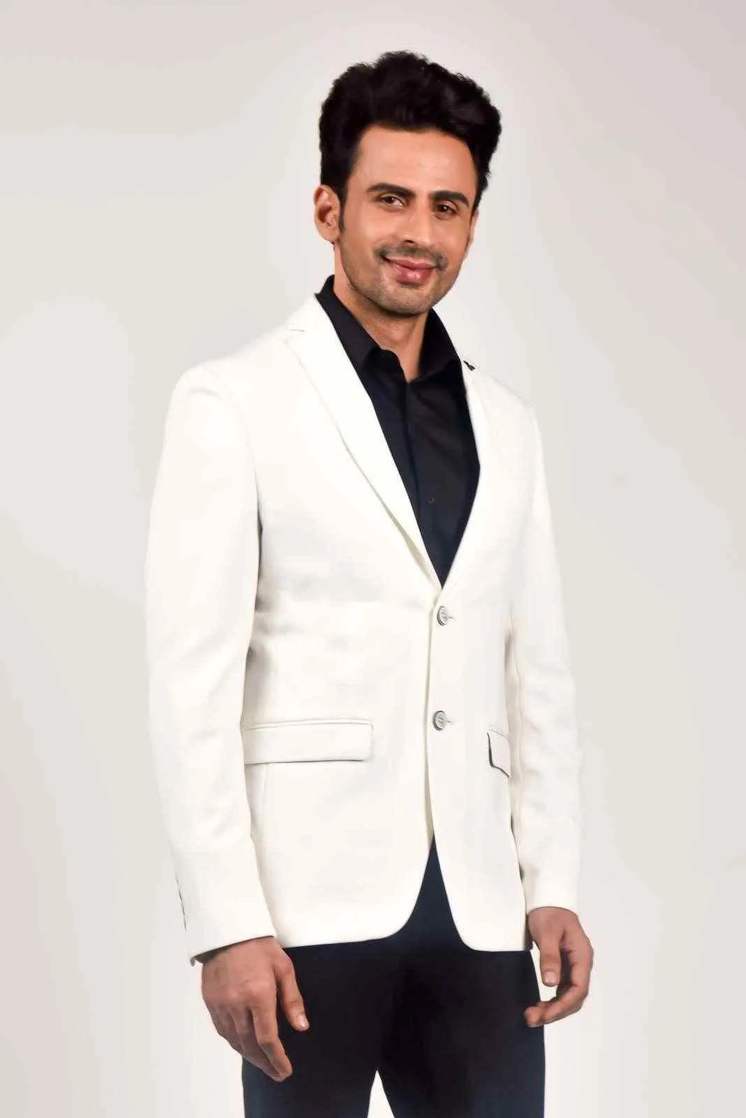 White Knitted Blazer