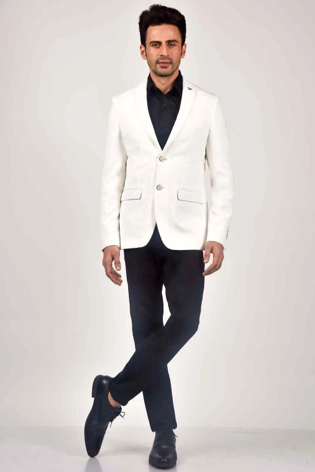 White Knitted Blazer