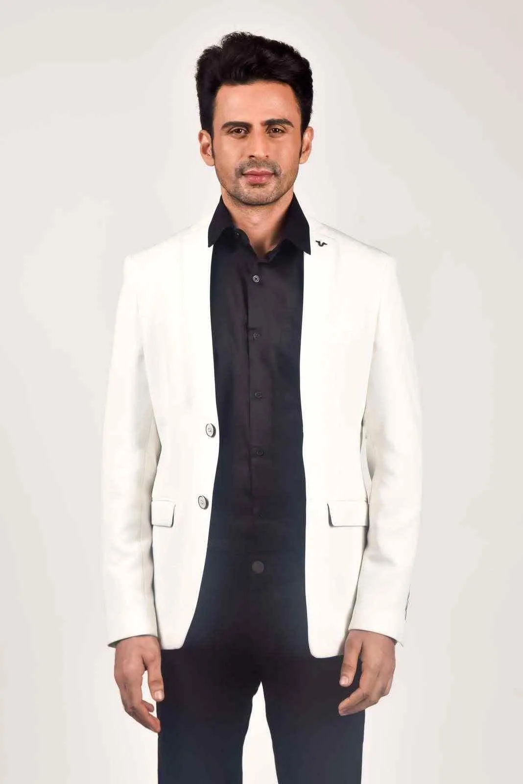 White Knitted Blazer