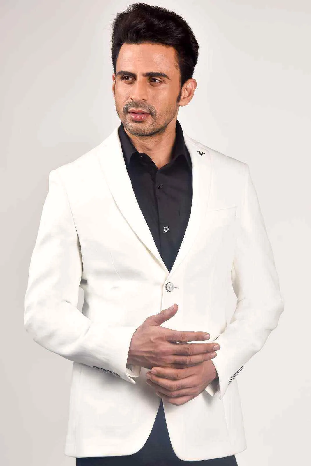 White Knitted Blazer