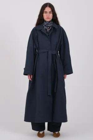 Wickham Trench in Dark Navy Japanese Twill