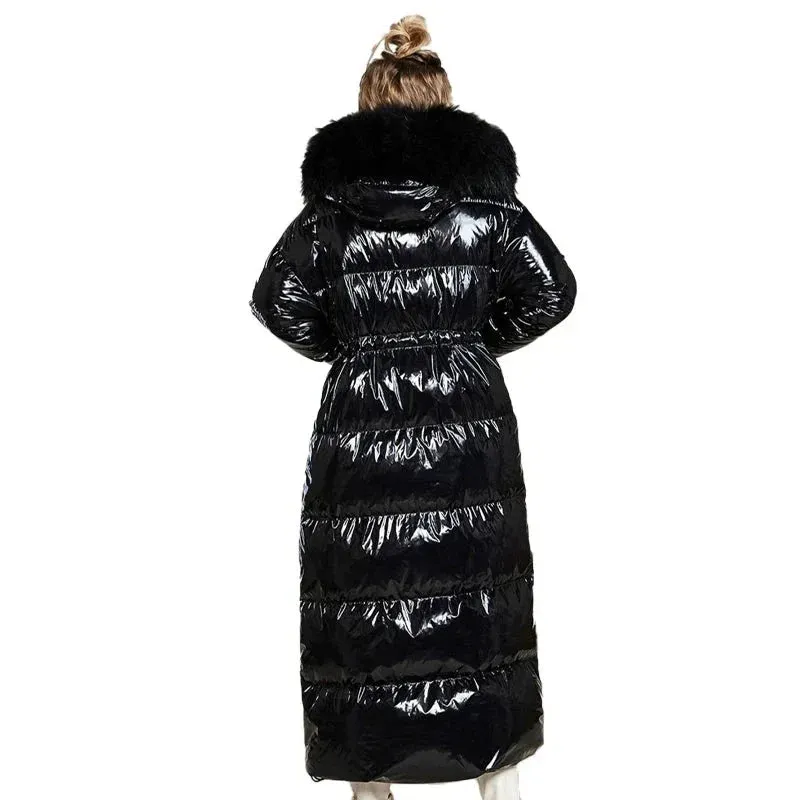 Winter Coat Women X-Long High Quality Thick Cotton Parkas Hooded Outerwear Warm Faux Fur Woman Jacket