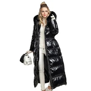 Winter Coat Women X-Long High Quality Thick Cotton Parkas Hooded Outerwear Warm Faux Fur Woman Jacket