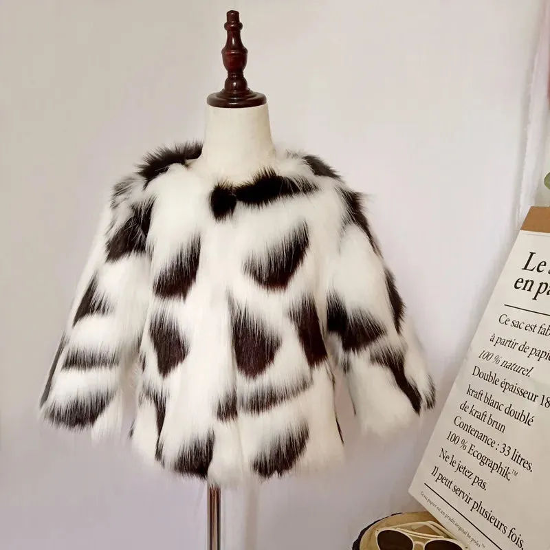 Winter Jacket Kids Girl Parkas Cute Warm Wedding Faux Fur Coat For Girls Children Winter Clothes Soft Party Baby Girl Coats