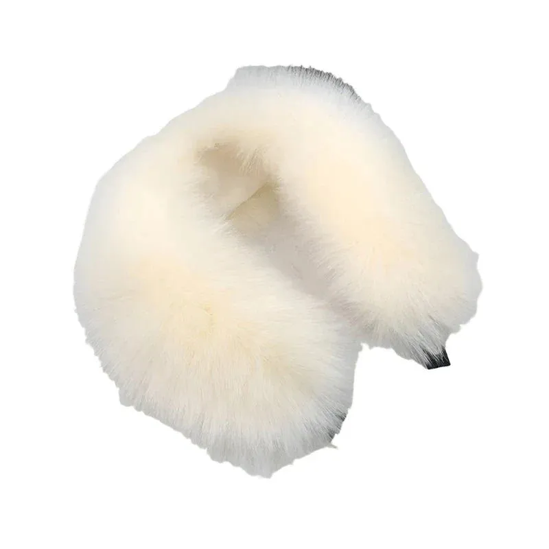 Women Faux Fur Collar Shawl Furry Fur Collar for Winter Coat Hood Fur Decor Plush Fake Fur Scarf Parkas Jacket Fur Collars
