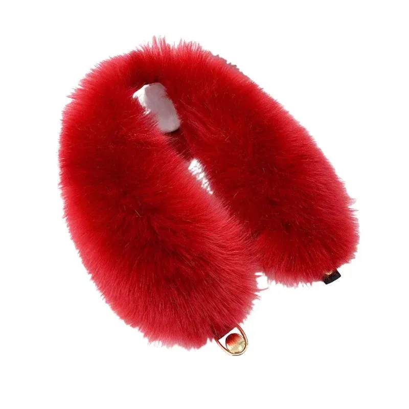 Women Faux Fur Collar Shawl Furry Fur Collar for Winter Coat Hood Fur Decor Plush Fake Fur Scarf Parkas Jacket Fur Collars