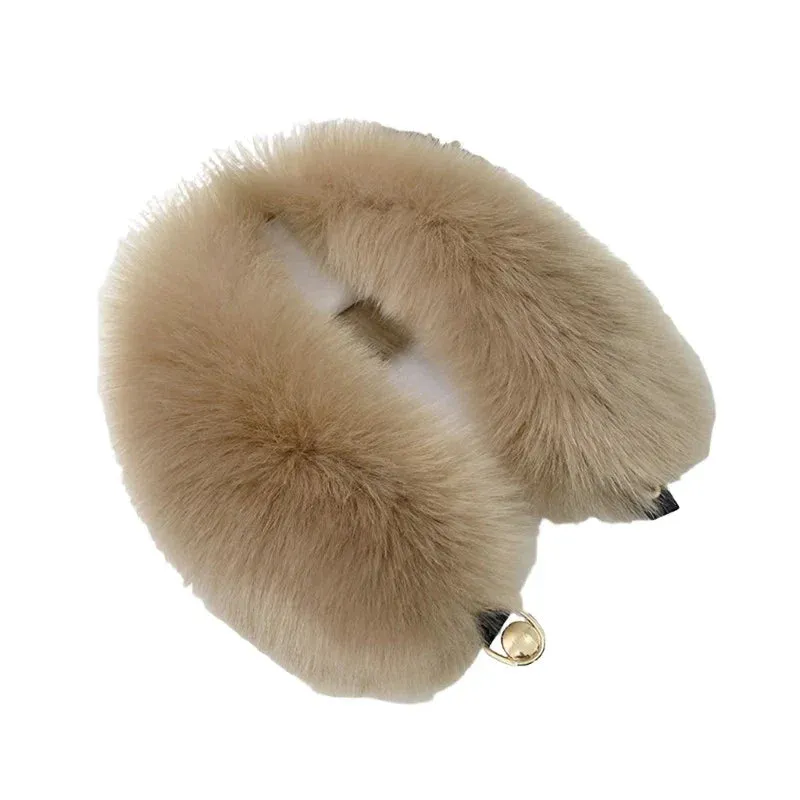 Women Faux Fur Collar Shawl Furry Fur Collar for Winter Coat Hood Fur Decor Plush Fake Fur Scarf Parkas Jacket Fur Collars