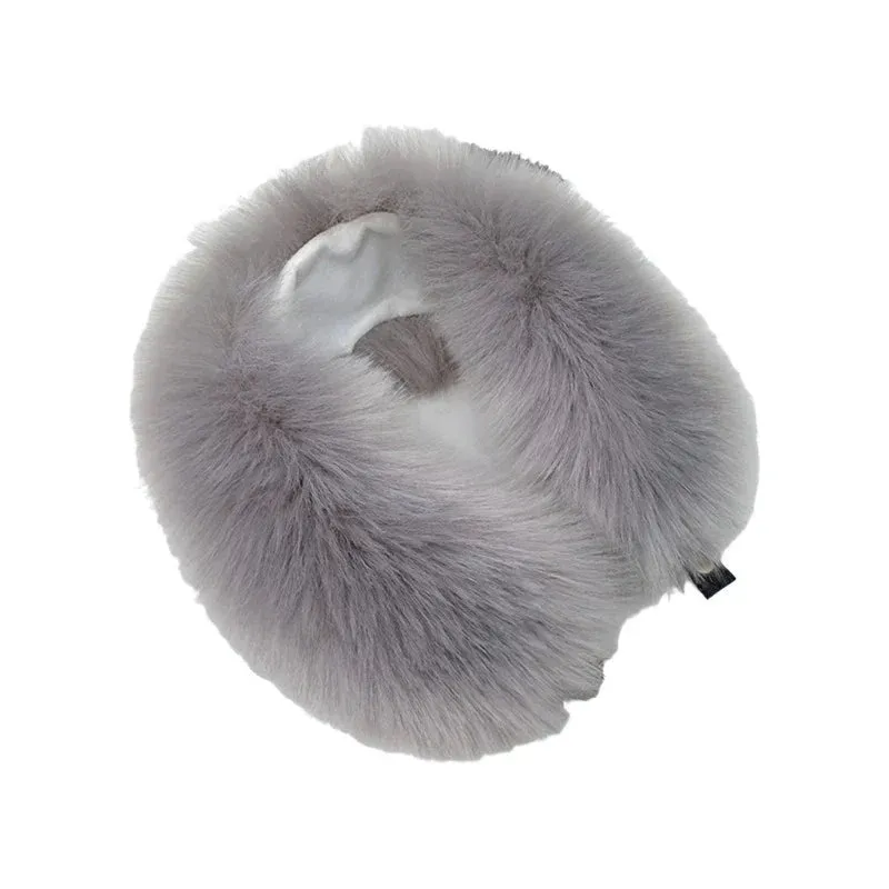 Women Faux Fur Collar Shawl Furry Fur Collar for Winter Coat Hood Fur Decor Plush Fake Fur Scarf Parkas Jacket Fur Collars