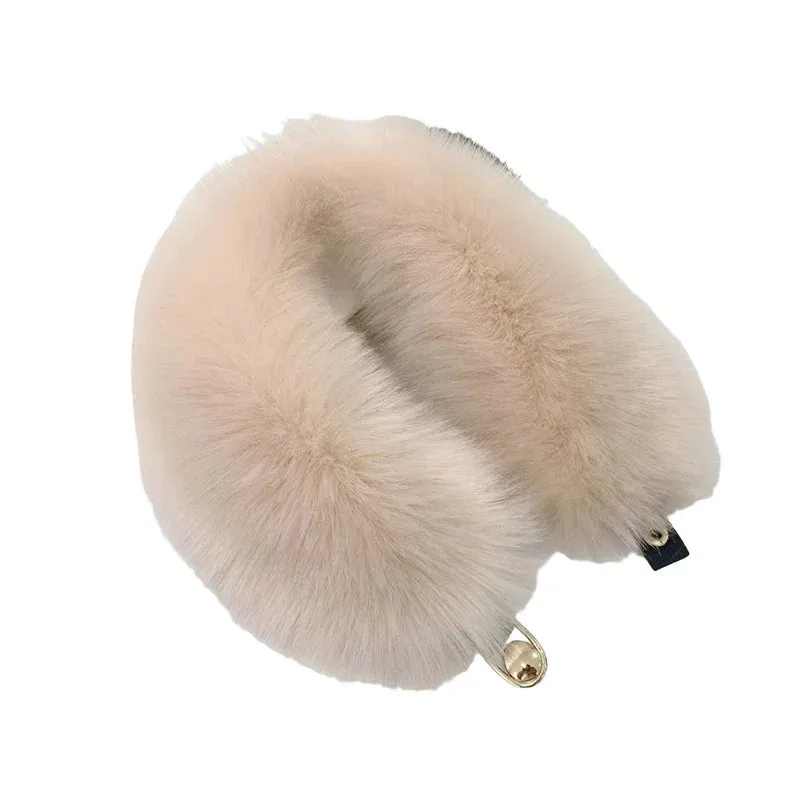 Women Faux Fur Collar Shawl Furry Fur Collar for Winter Coat Hood Fur Decor Plush Fake Fur Scarf Parkas Jacket Fur Collars