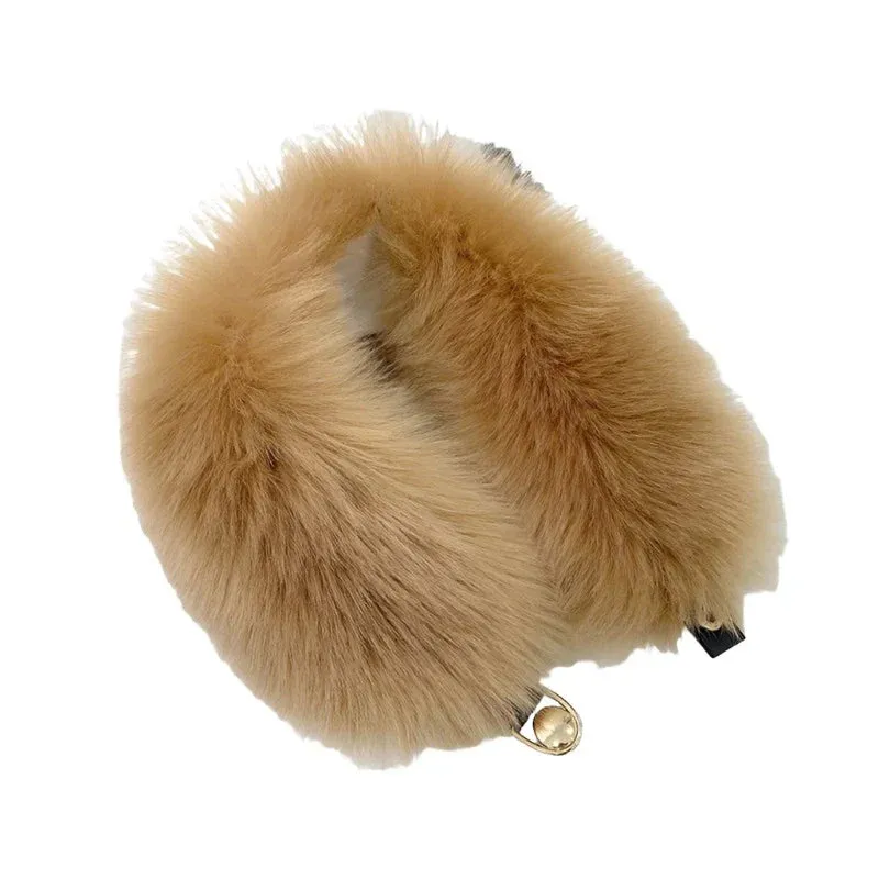 Women Faux Fur Collar Shawl Furry Fur Collar for Winter Coat Hood Fur Decor Plush Fake Fur Scarf Parkas Jacket Fur Collars