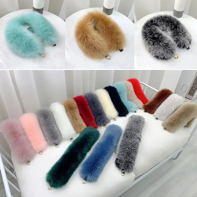 Women Faux Fur Collar Shawl Furry Fur Collar for Winter Coat Hood Fur Decor Plush Fake Fur Scarf Parkas Jacket Fur Collars