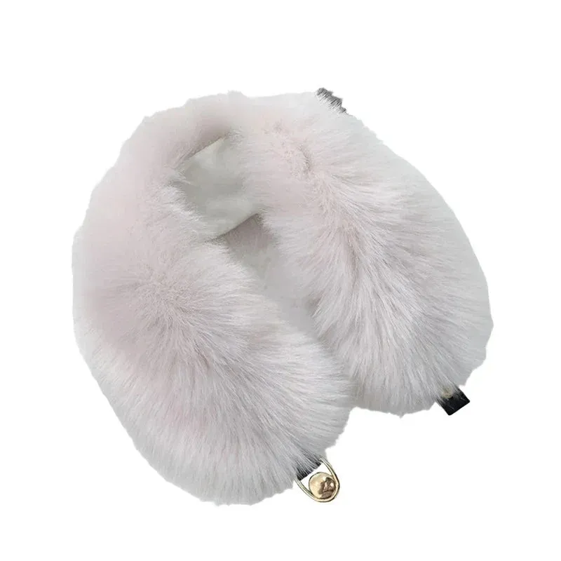 Women Faux Fur Collar Shawl Furry Fur Collar for Winter Coat Hood Fur Decor Plush Fake Fur Scarf Parkas Jacket Fur Collars