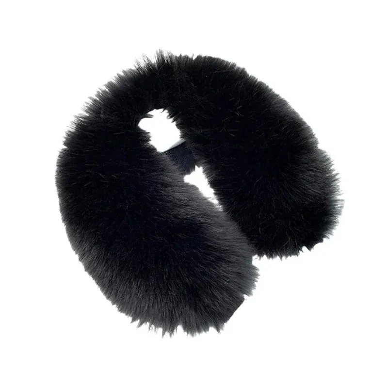 Women Faux Fur Collar Shawl Furry Fur Collar for Winter Coat Hood Fur Decor Plush Fake Fur Scarf Parkas Jacket Fur Collars