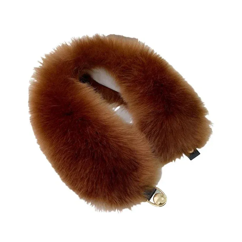 Women Faux Fur Collar Shawl Furry Fur Collar for Winter Coat Hood Fur Decor Plush Fake Fur Scarf Parkas Jacket Fur Collars