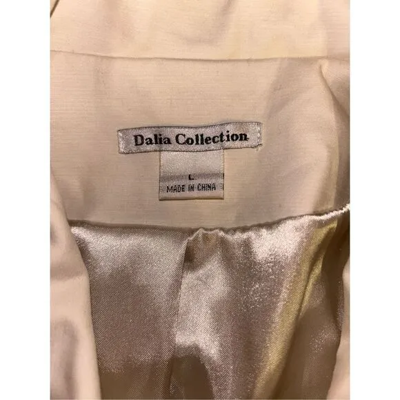 Womens Dalia Collection cream trench coat size L