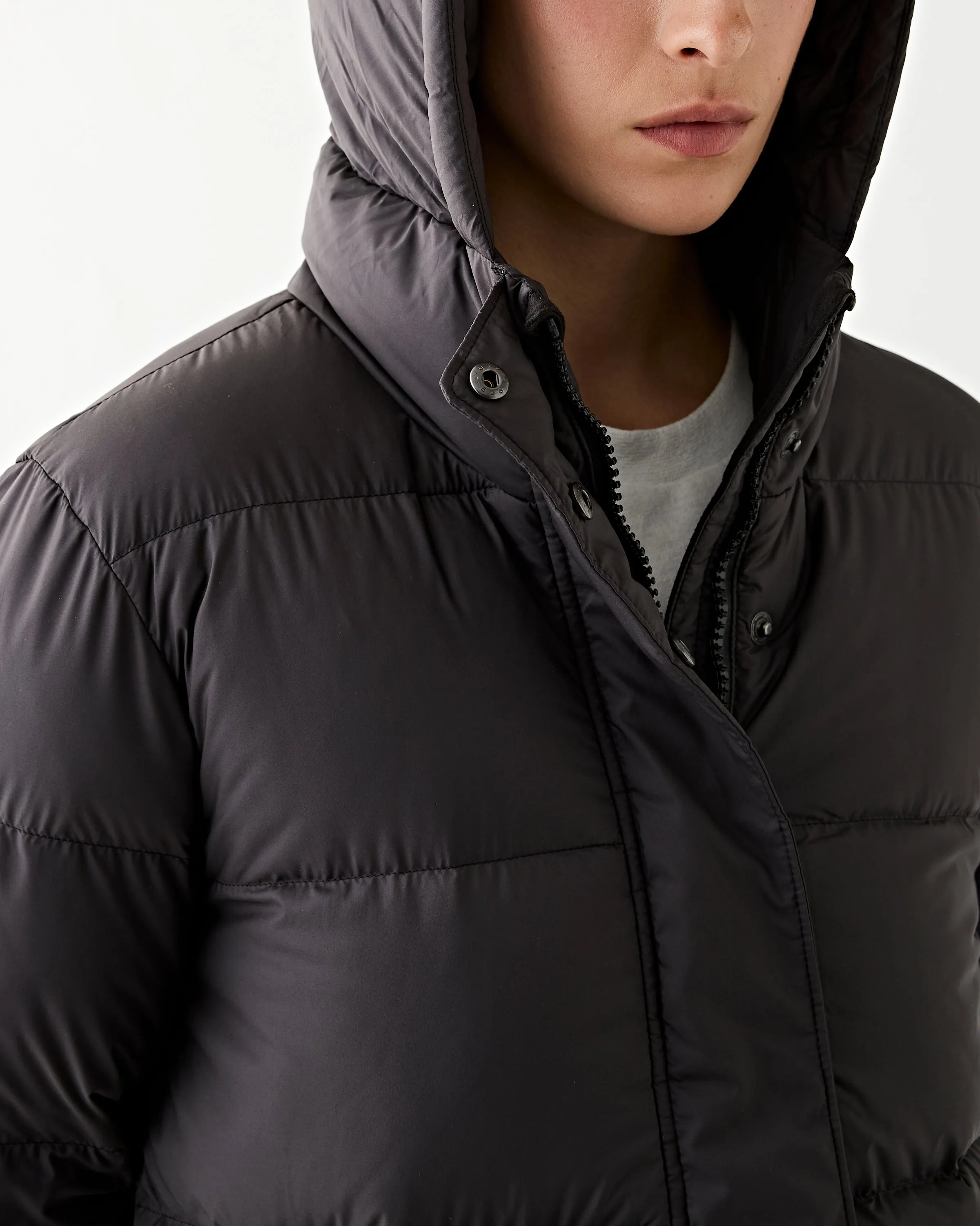 Women's Silent Down Long Parka Black