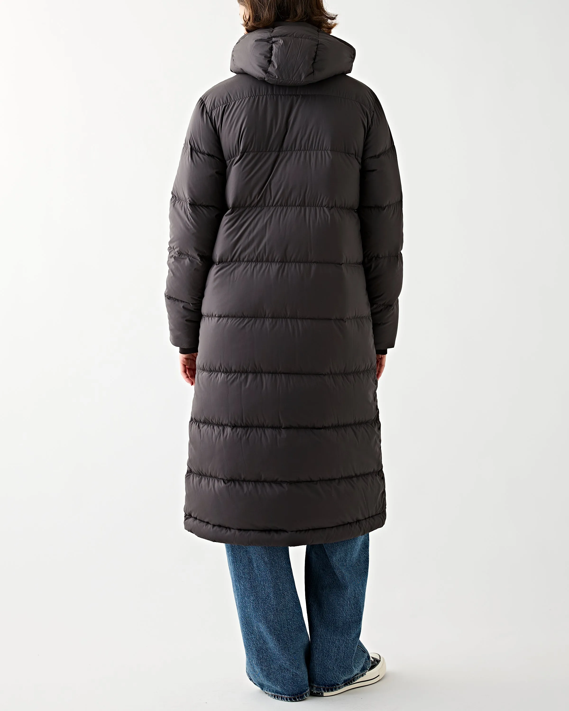 Women's Silent Down Long Parka Black
