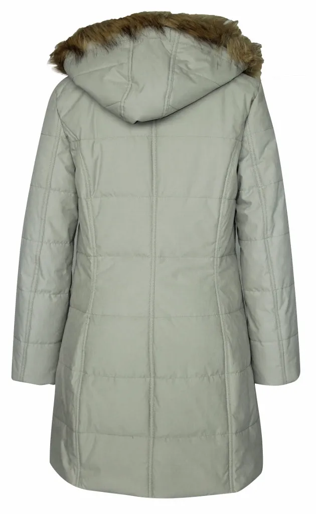 Women's Toggle Detachable Faux Fur Hoodie Long Puffer Parka