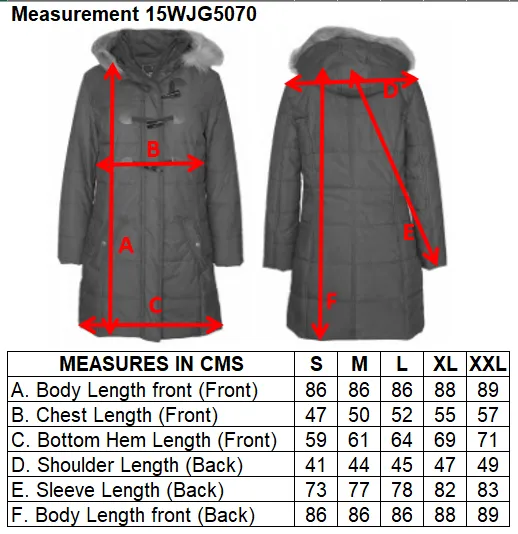 Women's Toggle Detachable Faux Fur Hoodie Long Puffer Parka