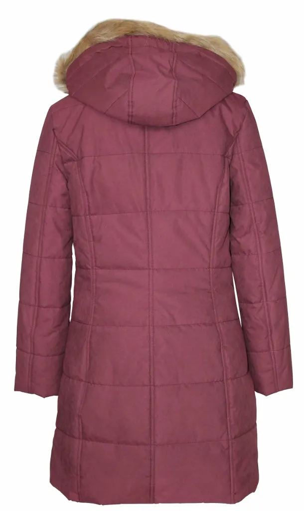 Women's Toggle Detachable Faux Fur Hoodie Long Puffer Parka
