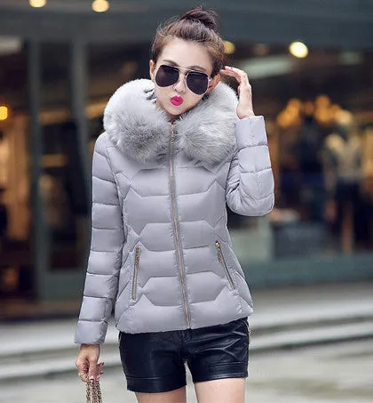Womens Winter Jackets And Coats Women's Parkas Thick Warm Faux Fur Collar Hooded Anorak Ladies Jacket Female Manteau Femme