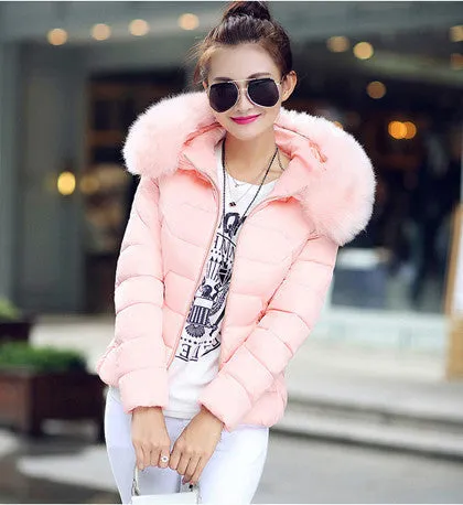 Womens Winter Jackets And Coats Women's Parkas Thick Warm Faux Fur Collar Hooded Anorak Ladies Jacket Female Manteau Femme