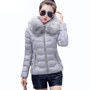 Womens Winter Jackets And Coats Women's Parkas Thick Warm Faux Fur Collar Hooded Anorak Ladies Jacket Female Manteau Femme
