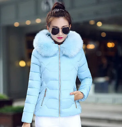Womens Winter Jackets And Coats Women's Parkas Thick Warm Faux Fur Collar Hooded Anorak Ladies Jacket Female Manteau Femme