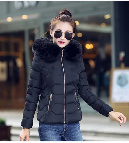 Womens Winter Jackets And Coats Women's Parkas Thick Warm Faux Fur Collar Hooded Anorak Ladies Jacket Female Manteau Femme