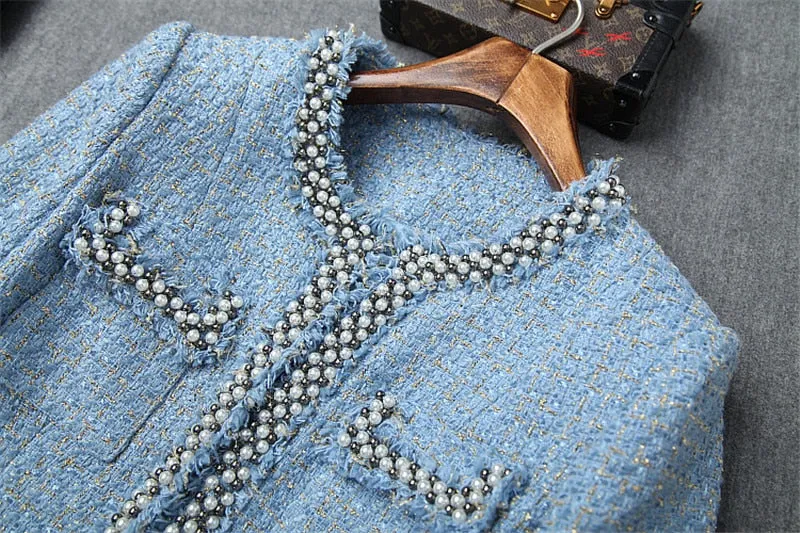Woolen Jacket and Skirt 2 Piece Set Outfit