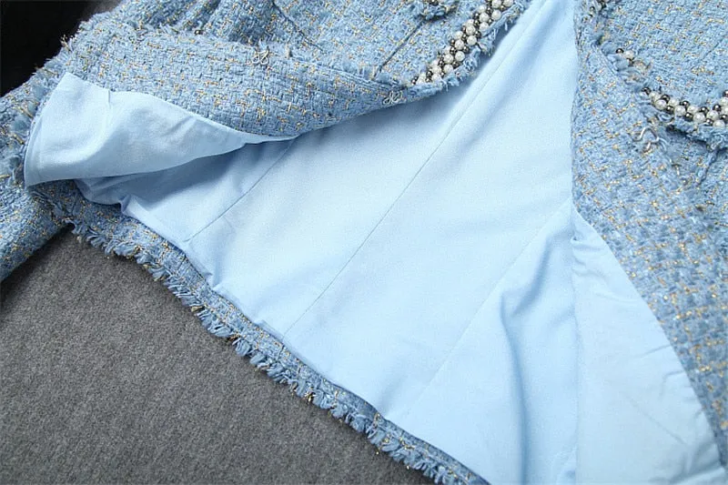 Woolen Jacket and Skirt 2 Piece Set Outfit
