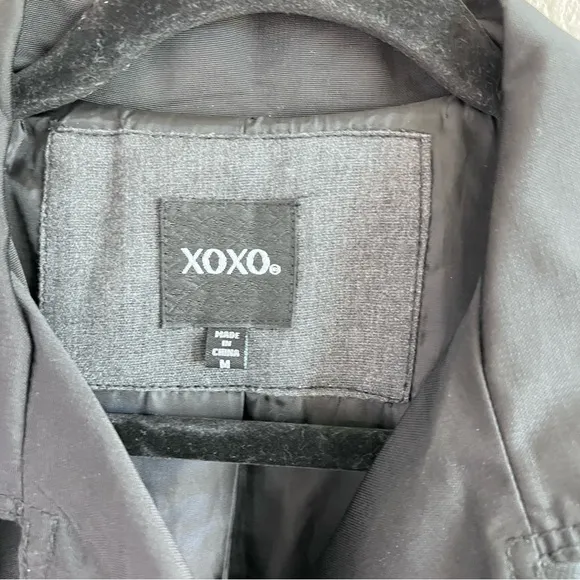 XOXO Women’s Black Belted Lightweight Trench Coat
