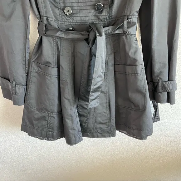 XOXO Women’s Black Belted Lightweight Trench Coat