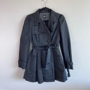 XOXO Women’s Black Belted Lightweight Trench Coat