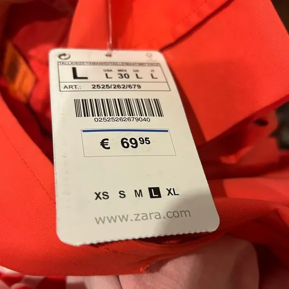 Zara Basic Coral Belted Trench NWT